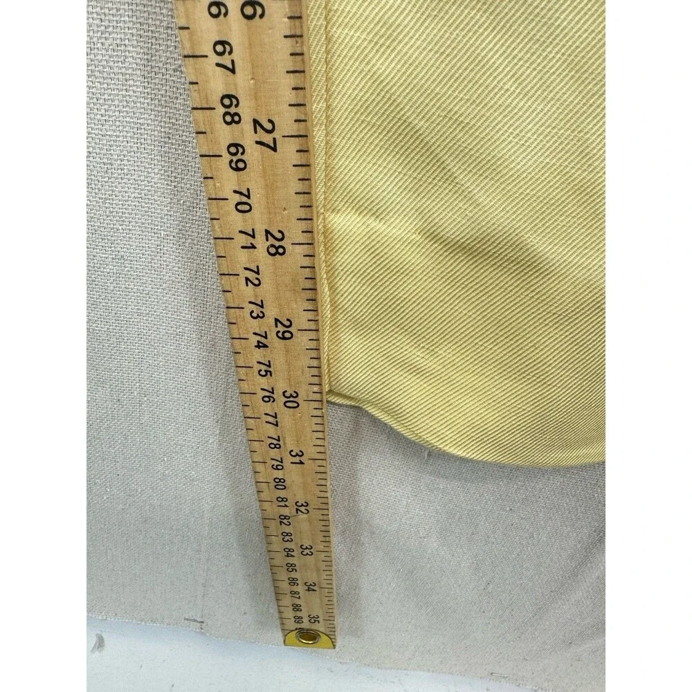 H&M Womens 14 Yellow Linen Blend Wide Leg Pleated Trousers Pants NWT